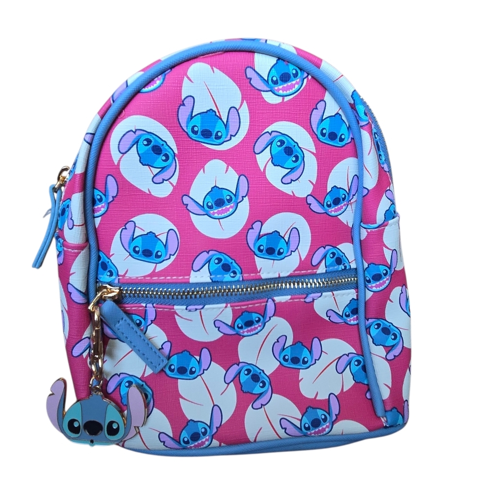Bioworld Disney Stitch Mini Backpack Purse Bag Faux Leather